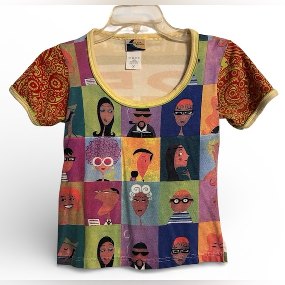 Custo Barcelona Tops - Vintage Custo Barcelona Multicolor Graphic Tee